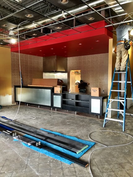 Construction at D-FW's first Erbert and Gerbert's Sandwich Shop, opening August 6, 2016. 
