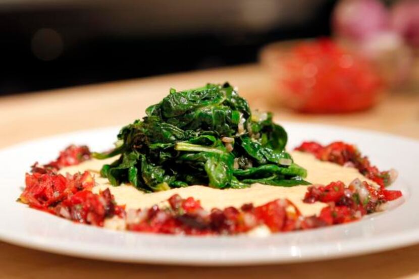
The secret of Ancho Chile Polenta With Wilted Spinach is to get just the right combination...