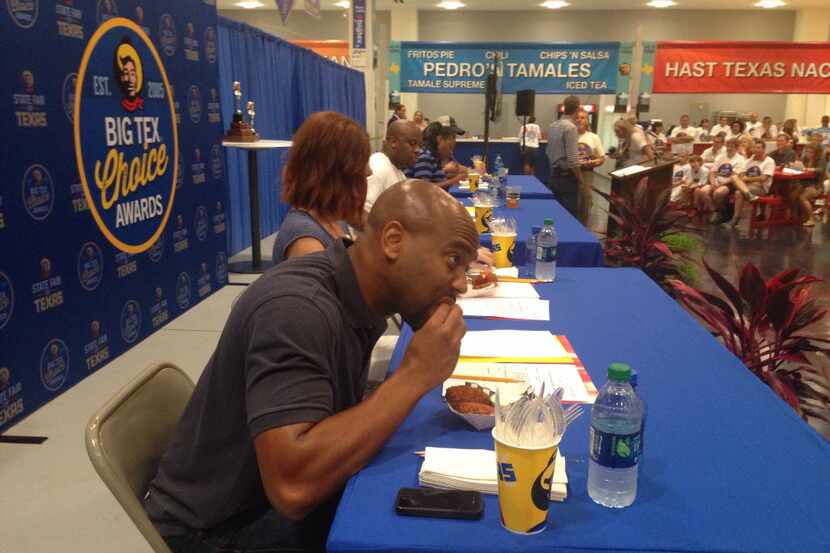 
Donovan Lewis, left, was one of five judges for the State Fair of Texas Annual Big Tex...