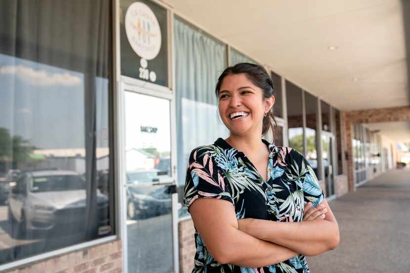 Maricsa Trejo, owner and pastry chef at La Casita Bakeshop, poses for a portrait outside her...