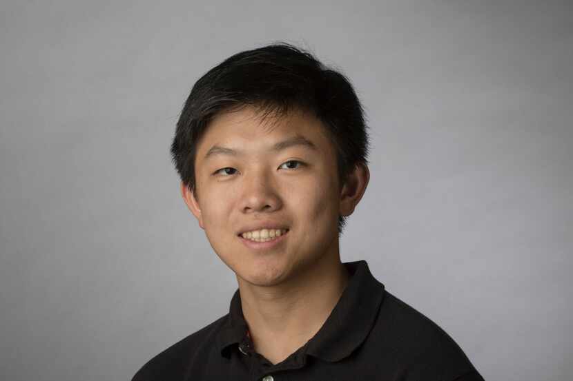 Nathan Han, a sports intern at The Dallas Morning News, poses for a photograph at DMN on...