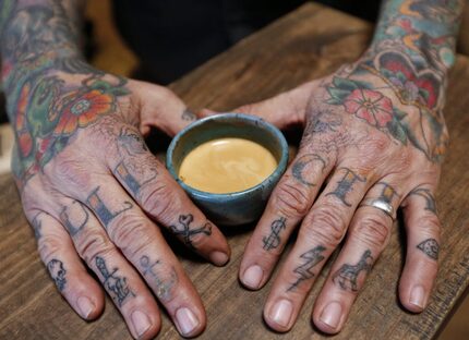 Michael Wyatt, owner of the Full City Rooster, has the name of his coffee roasting studio...