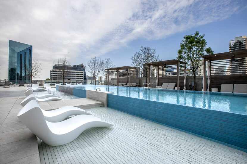 The 11th-floor pool area of the Atelier, a new 41-story luxury residential building in the...