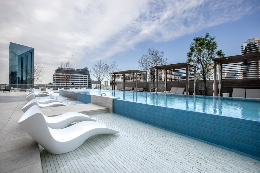 The 11th-floor pool area of the Atelier, a new 41-story luxury residential building in the...