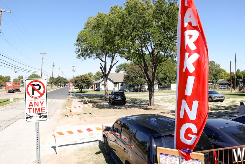 A parking location for the State Fair of Texas along S Fitzhugh Ave by Fair Park, on Friday,...