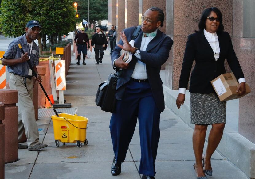 Dallas County Commissioner John Wiley Price, left, and co-defendant Dapheny Fain, Price's...