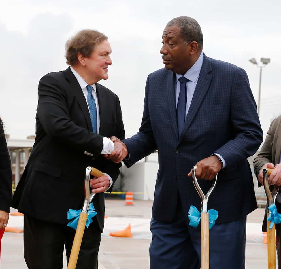 J. Bruce Bugg Jr., Texas transportation commission chairman, and State Sen. Royce West,...