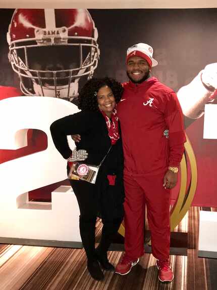 Chris Owens (right) poses with his mother, Sequin.