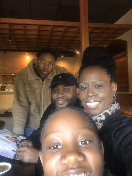 The Jefferson family of West Dallas gathered for a selfie in 2019. From top, son Terryon...