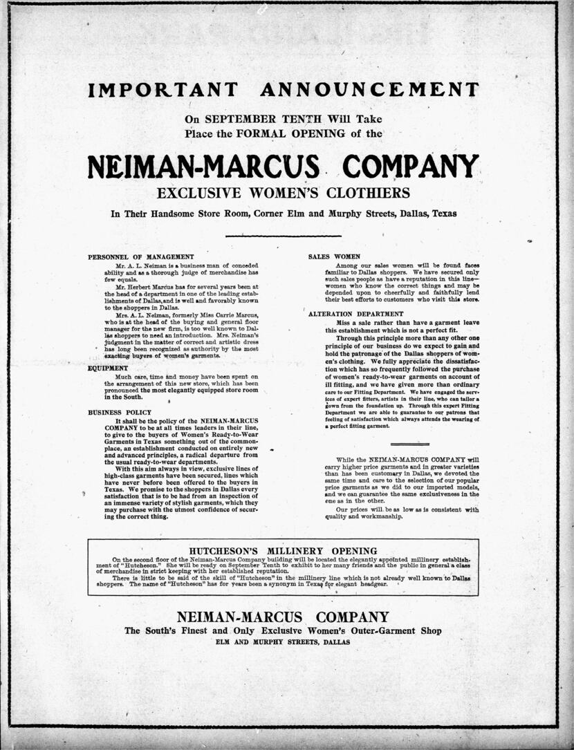 Neiman-Marcus building on Elm Street, Dallas, 1911