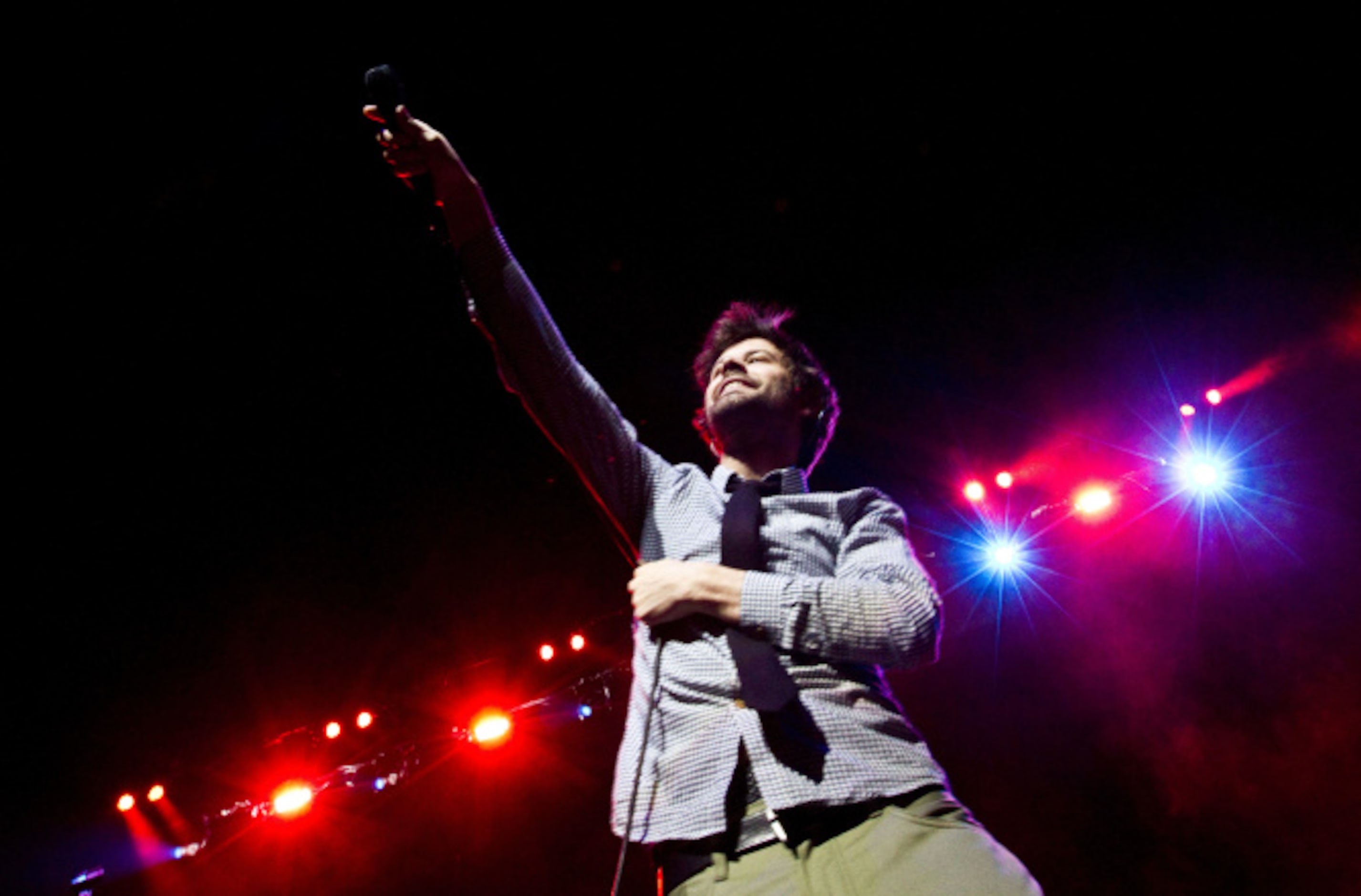 Passion Pit vocalist Michael Angelakos performs during the "How the Edge Stole Christmas"...