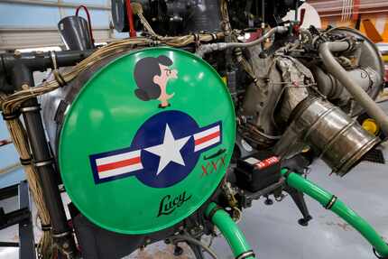 A detail of the QH-50 Gyrodyne- DASH "Lucy" on display at The Aviation Unmanned Vehicle...