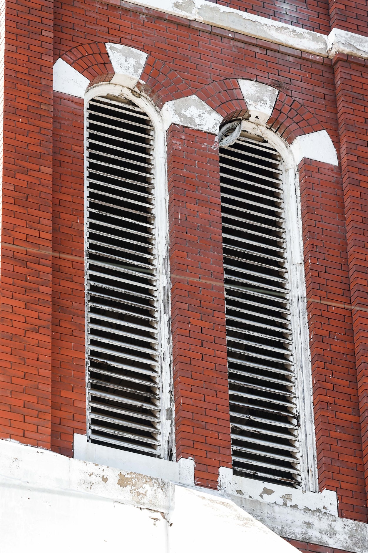 Rotting wood on the former St Joseph’s Catholic Church in Dallas on Wednesday.