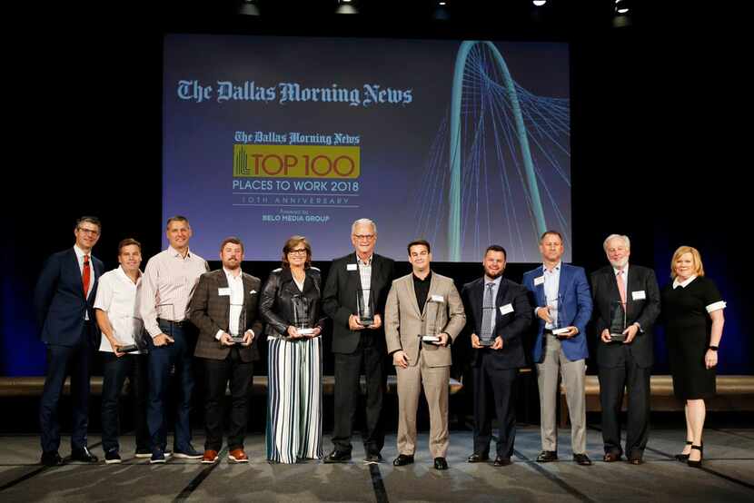 The top nine company winners of 2018 took the stage with their trophies at the luncheon Nov....