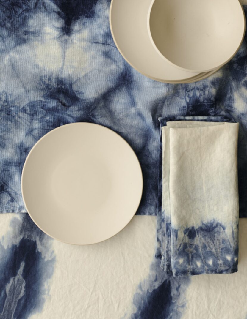 A tablecloth, runner and napkin from OriShibori