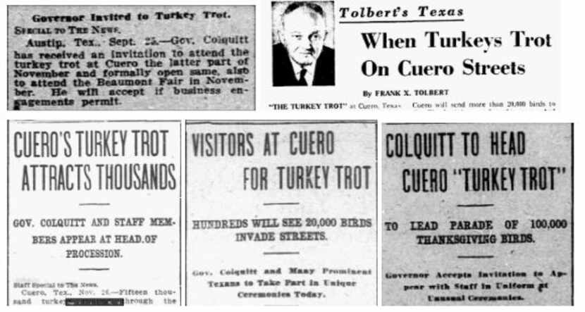 Snips of headlines from Sept. 26, Oct. 12, Nov. 10, Nov. 26 1912 and Nov. 17, 1965.