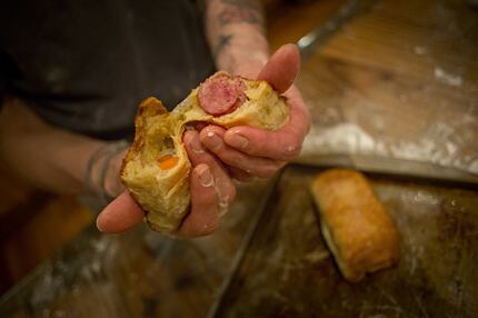 These are not Kolache Korner's pastries; they're just an example of what the sausage...
