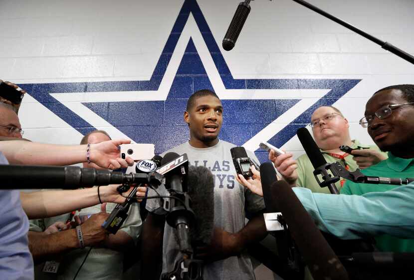 Michael Sam during his time on the Dallas Cowboys practice squad. (AP Photo/LM Otero, File)