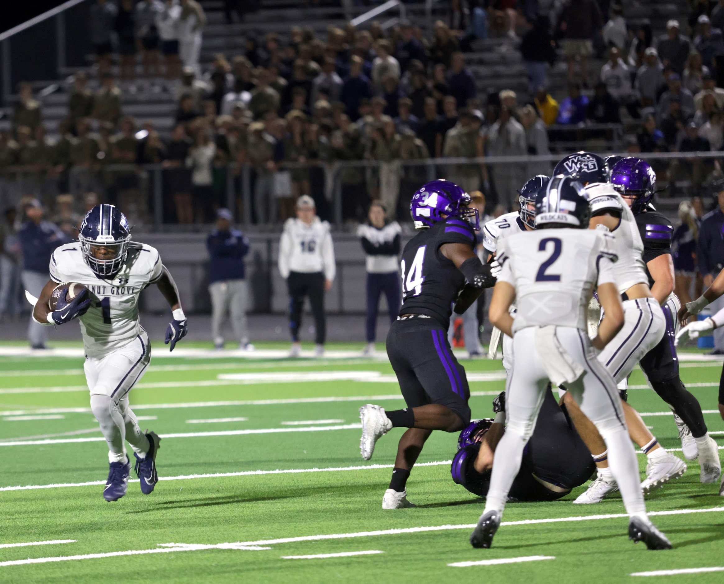 Walnut Grove player #1 Cam Newton runs for a gain during the Prosper Walnut Grove High...