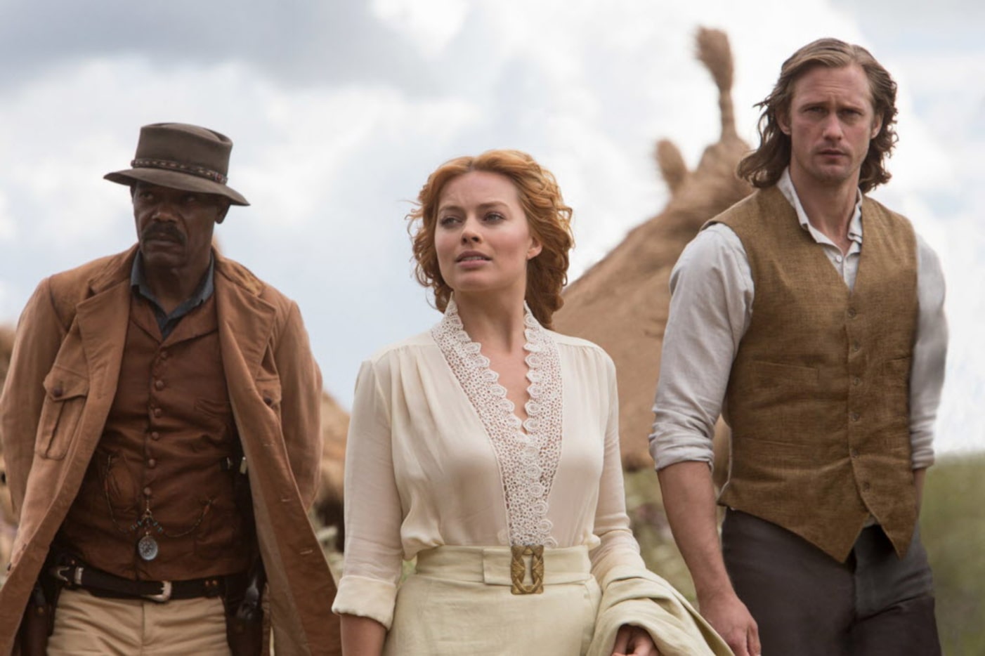 Samuel L. Jackson, Margot Robbie and Alexander Skarsgard in "The Legend of Tarzan."