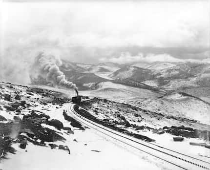 This is historical photo circa 1925 of the Cog Railway to Pikes Peak, now operated by...