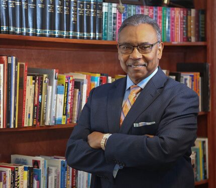 Former Richardson ISD school board member David Tyson Jr. in his Dallas home office.