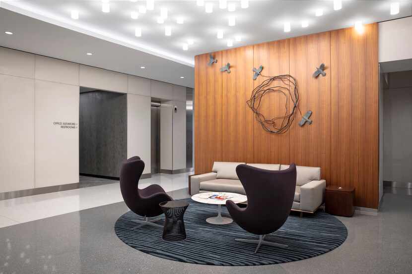 A lobby area in the 2401 Cedar Springs building.