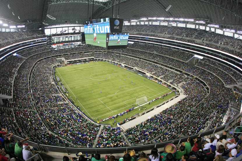 A sellout crowd of 80,108  filled AT&T Stadium in 2011 for the CONCACAF Gold Cup matches...