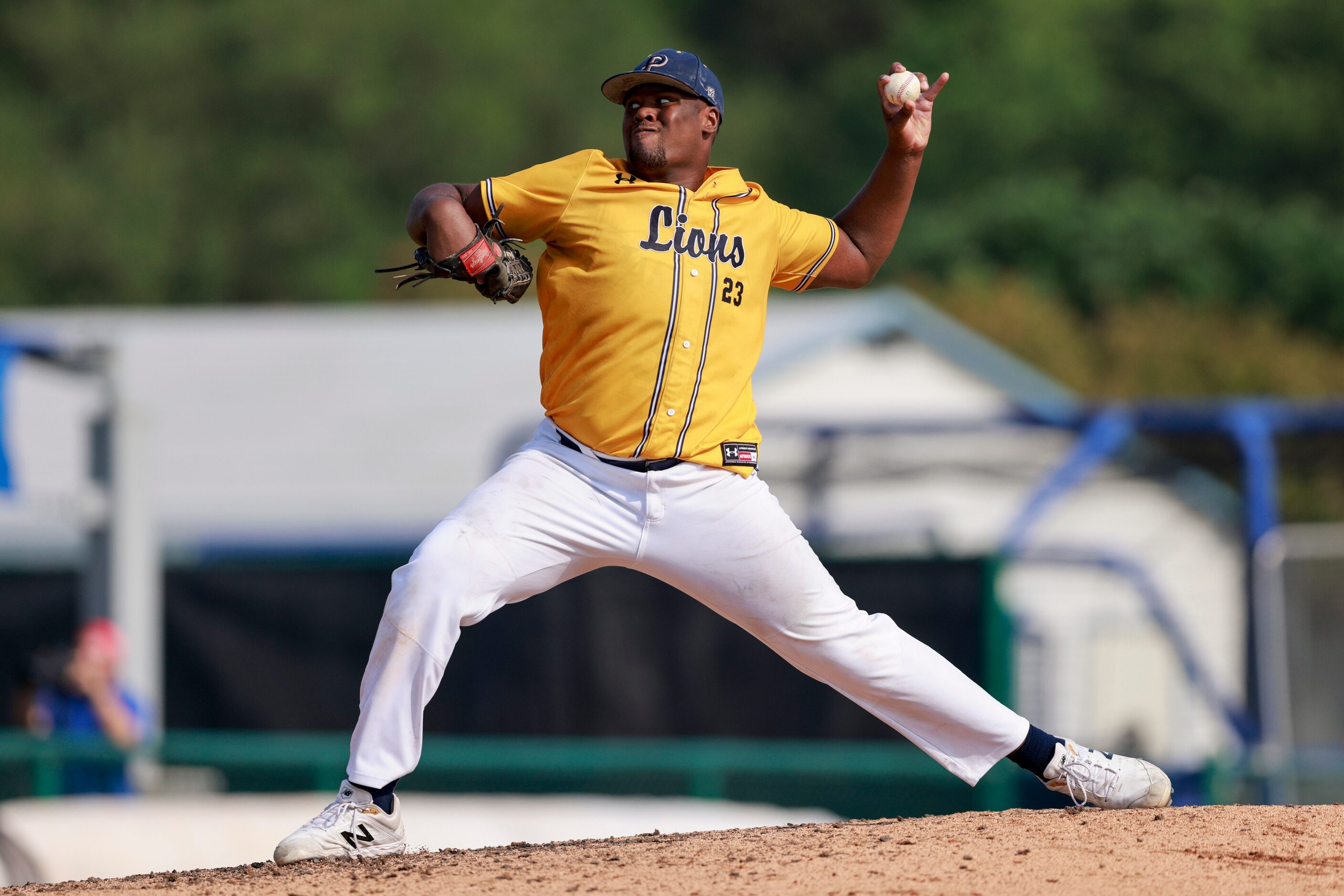 Plano Prestonwood starting pitcher Trent Shaw (23) delivers a pitch against Fort Worth Nolan...