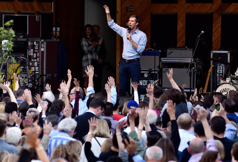 U.S. Senate candidate Beto O'Rourke spoke at The Rustic in Dallas in April.  Paul Quinn...