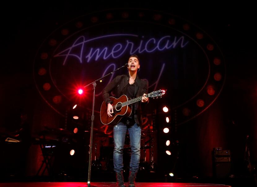 Nick Fradiani performs during American Idol Live at the Verizon Theatre in Grand Prairie,...