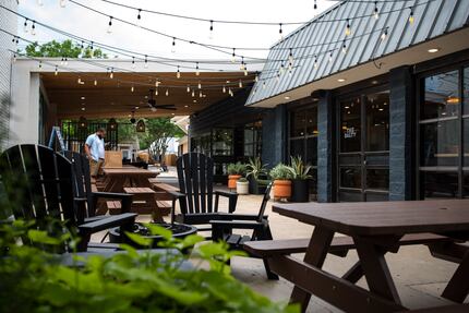 The patio area at the Salty Donut in Oak Cliff