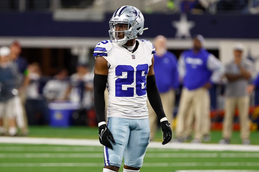 Dallas Cowboys cornerback DaRon Bland stands on the field between plays during the second...