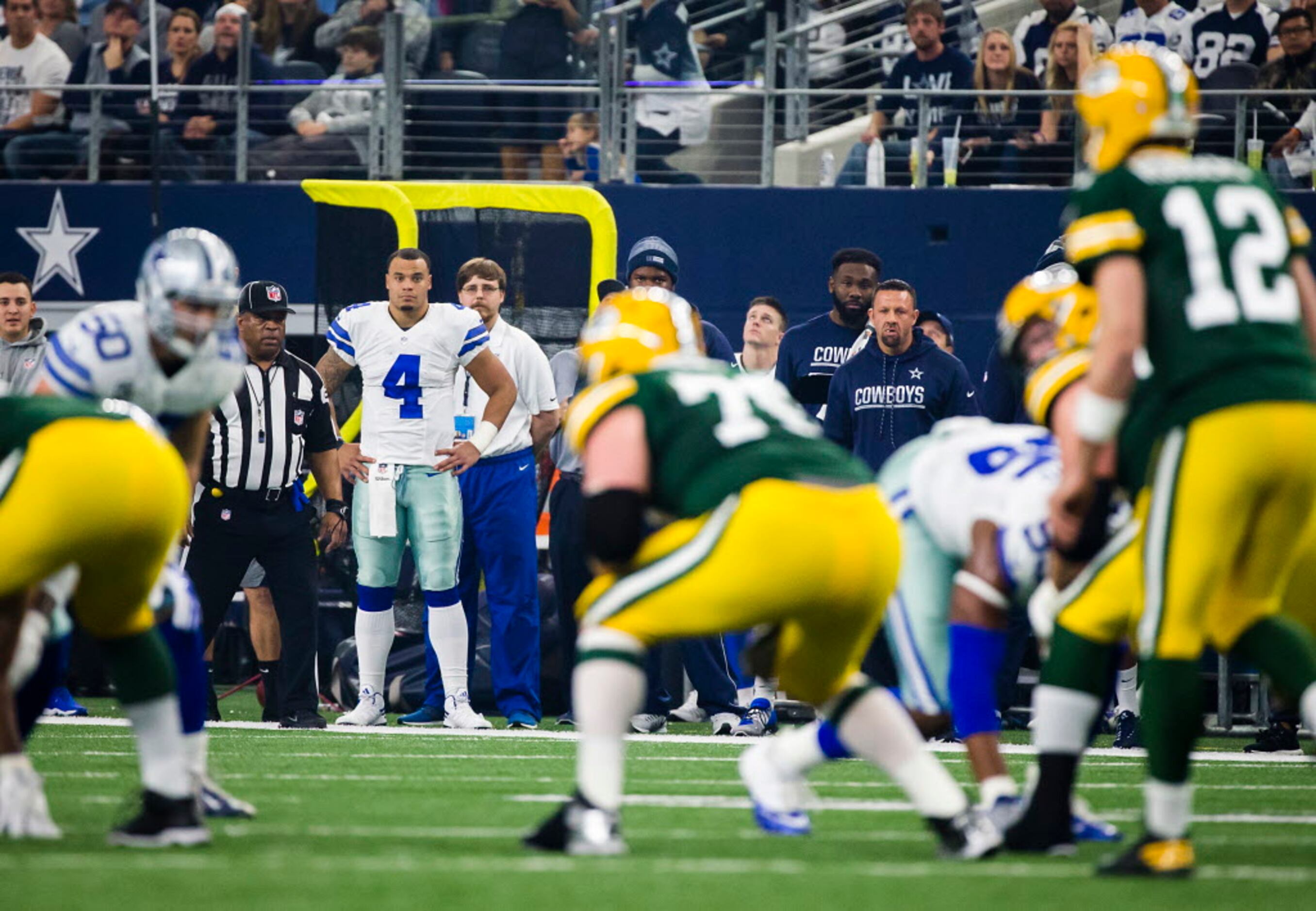 Aaron Rodgers' game-saving throw as seen from inside the huddle