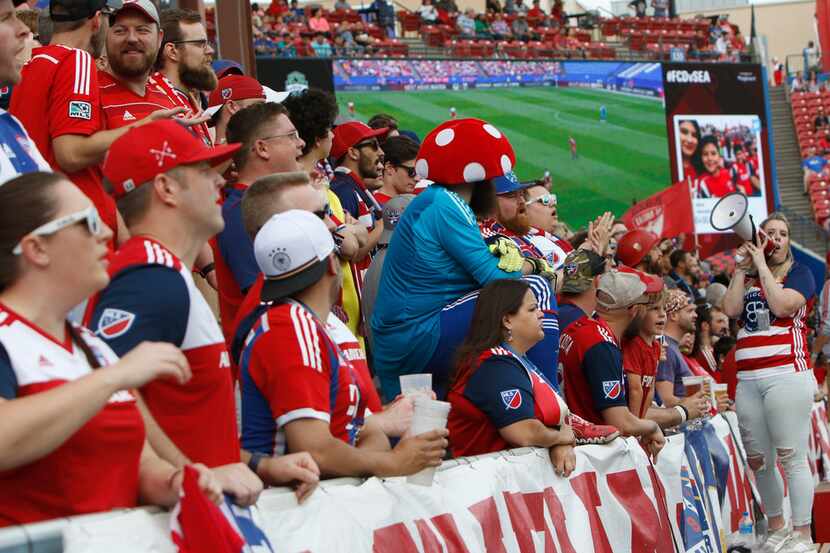 FC Dallas fans show their support during first half action against Seattle Sounders. The two...