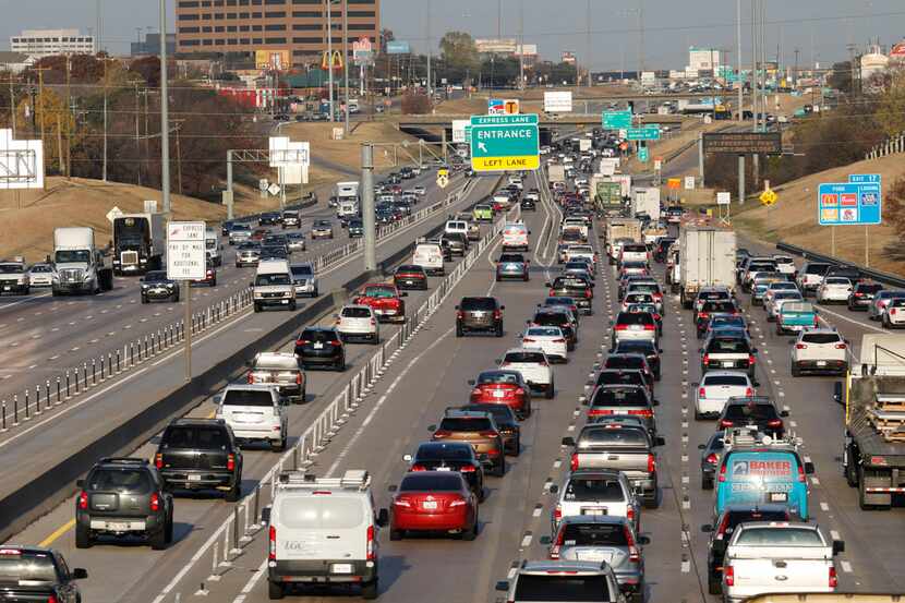 Vehicles traveling east and west on Interstate 635 near Skillman St. on Thursday, December...