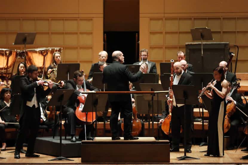 Jaap van Zweden conducts the Dallas Symphony Orchestra with soloists Nathan Olson, violin...