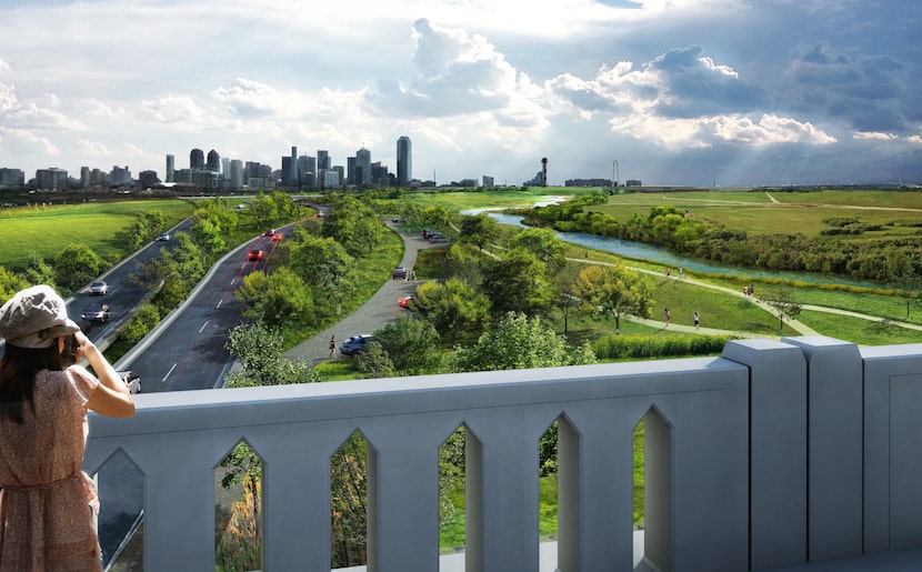 An artist rendering of the potential first phase of Trinity Parkway’s construction shows how...