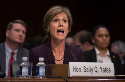 Sally Yates, the former acting attorney general, testifies before a Senate Judiciary...