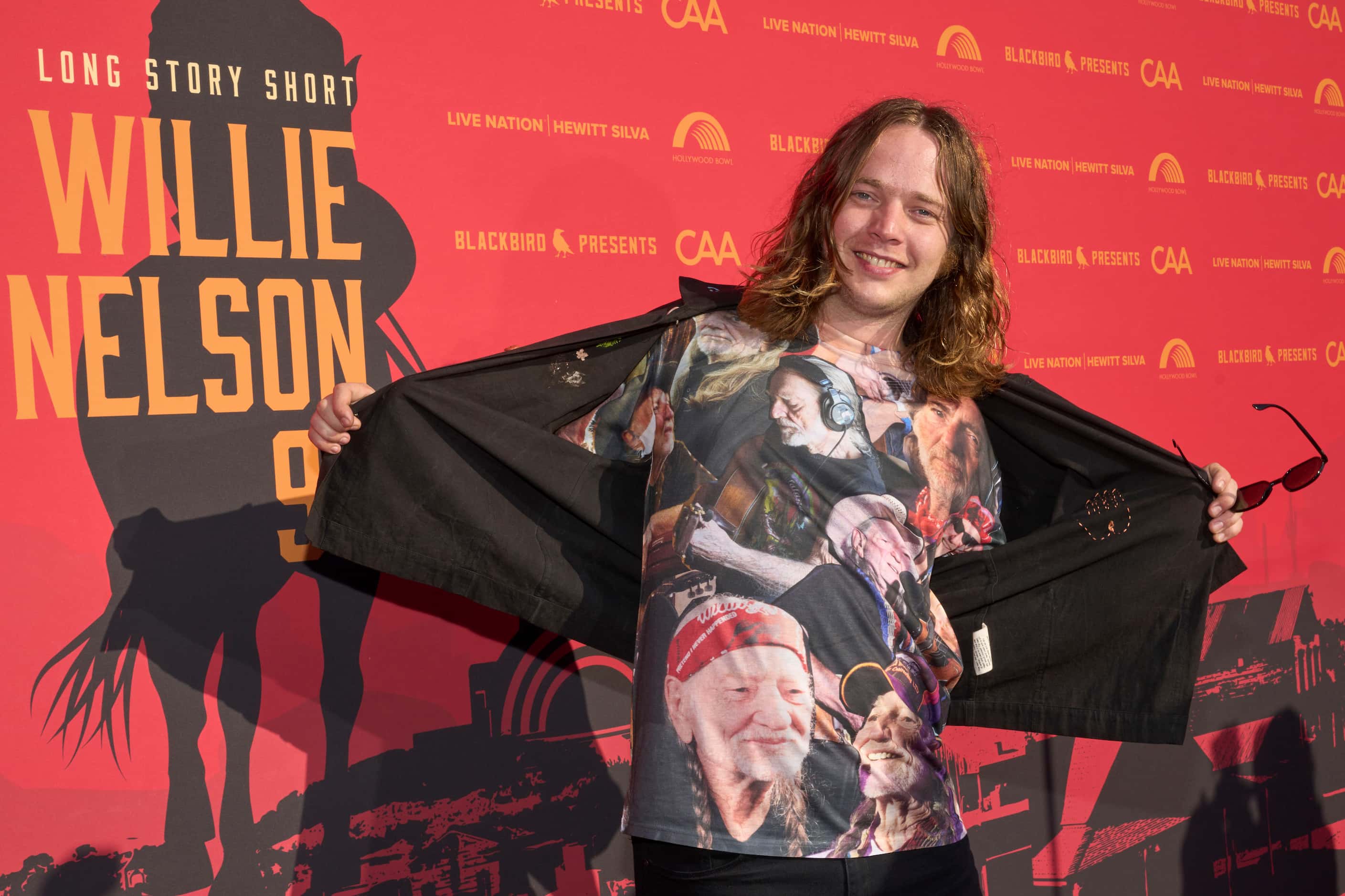 Billy Strings arrives at Willie Nelson 90, celebrating the singer's 90th birthday, on...
