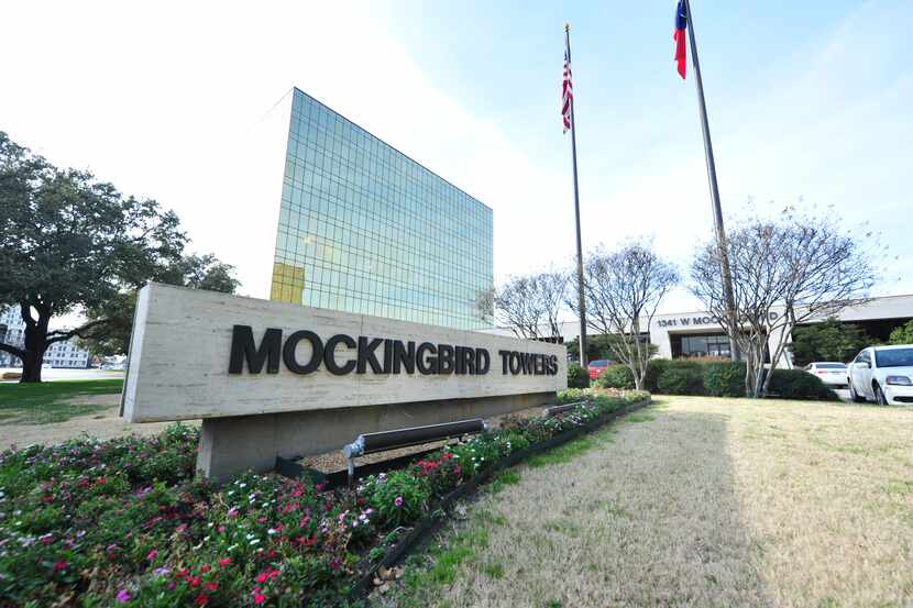 The 2-building Mockingbird Towers is between Stemmons Freeway and Love Field.