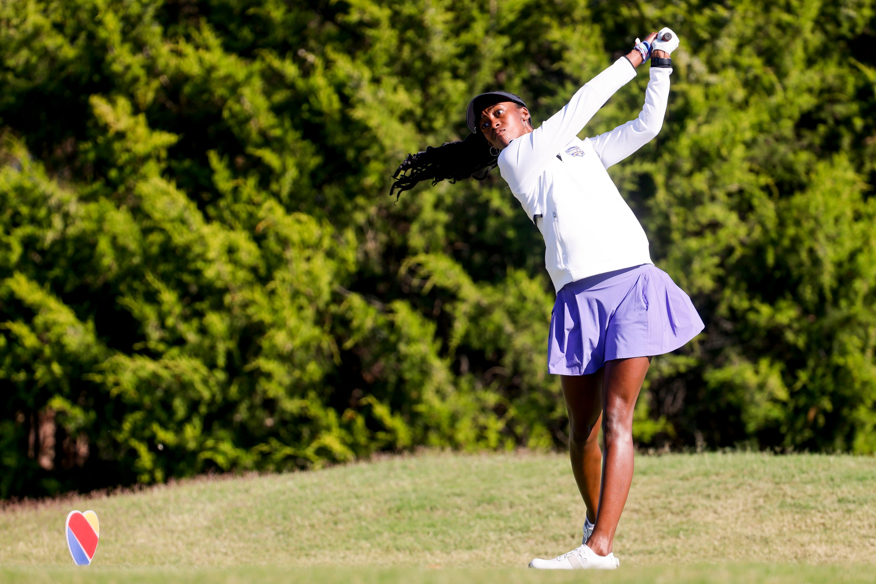 Kennedi Lee of North Carolina A&T, tees off on the seventh hole during the Southwest...