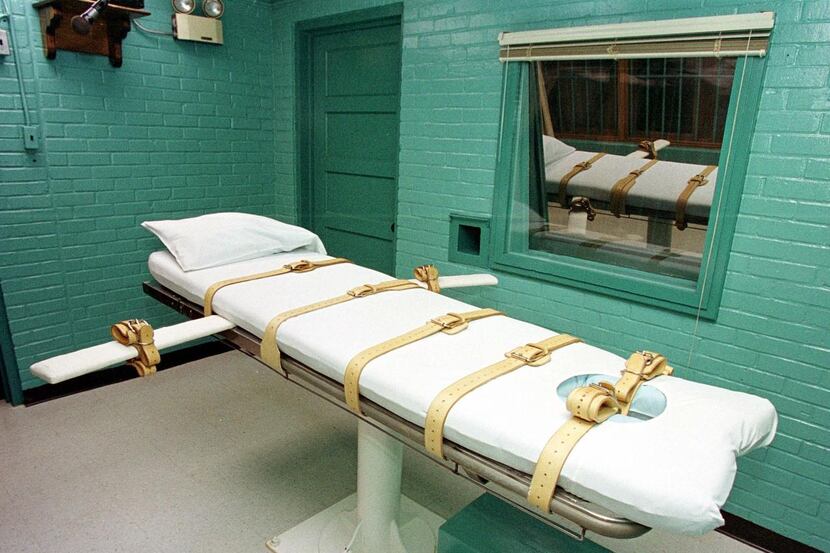 This February 2000, file photo shows the execution chamber at the Texas Department of...