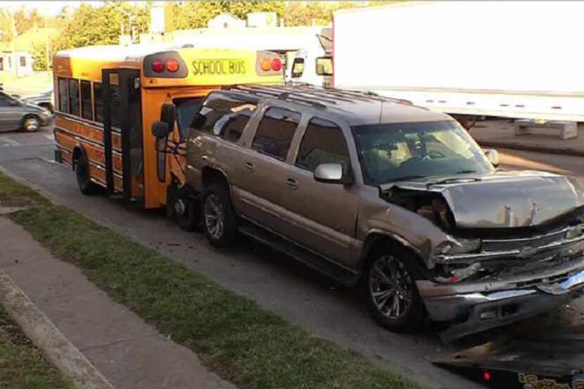  Two DART passengers were injured this morning after a school bus crashed into an SUV, which...