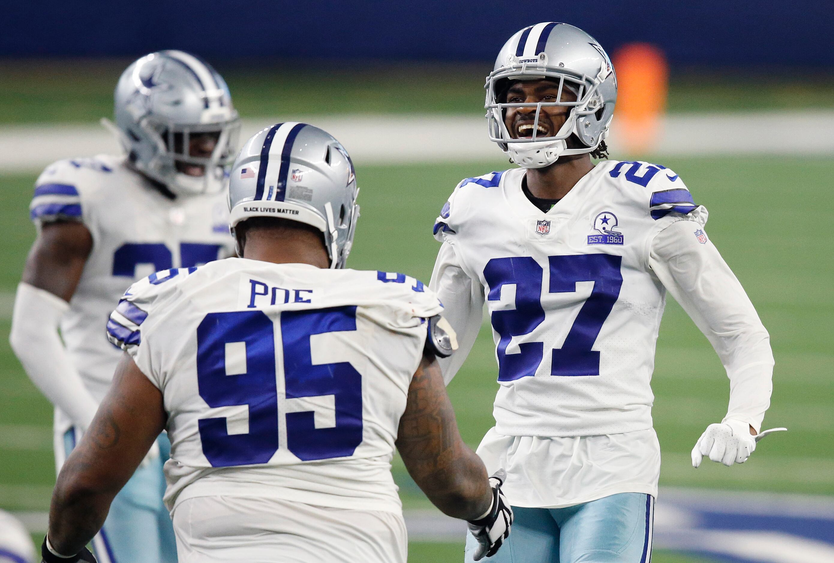 Dallas Cowboys cornerback Trevon Diggs (7) looks into the backfield during  an NFL divisional round playoff football game against the San Francisco  49ers, Sunday, Jan. 22, 2023, in Santa Clara, Calif. (AP