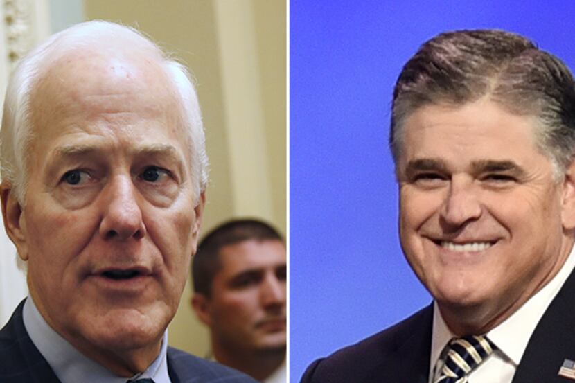 Senate Majority Leader John Cornyn (left) and Fox News host Sean Hannity
