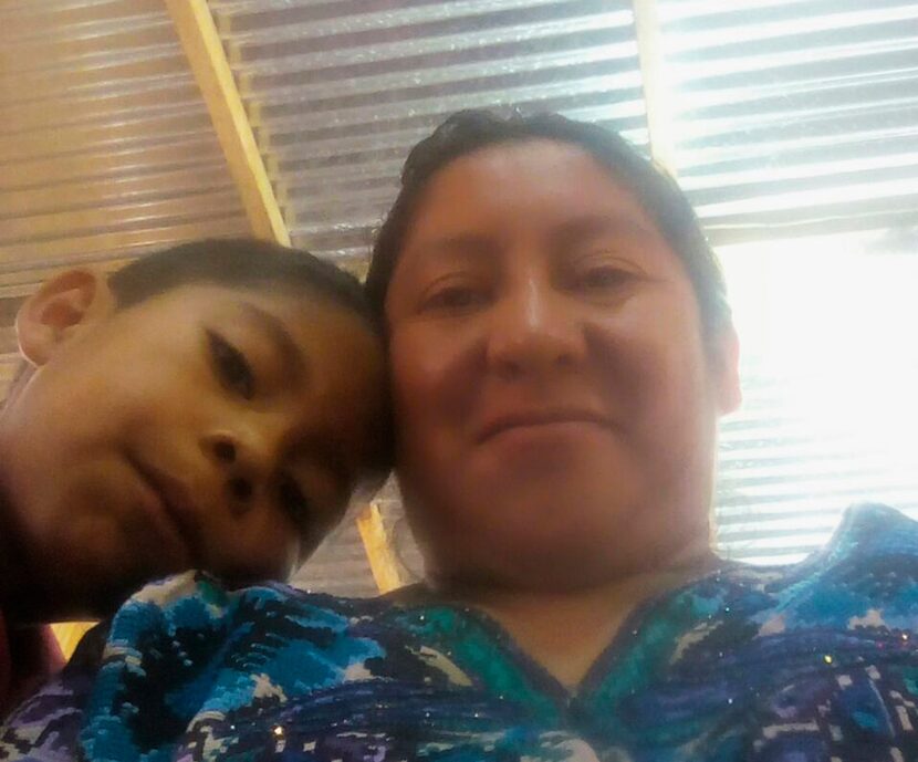 This 2018 photo provided by Beata Mariana de Jesus Mejia-Mejia shows herself with her son...