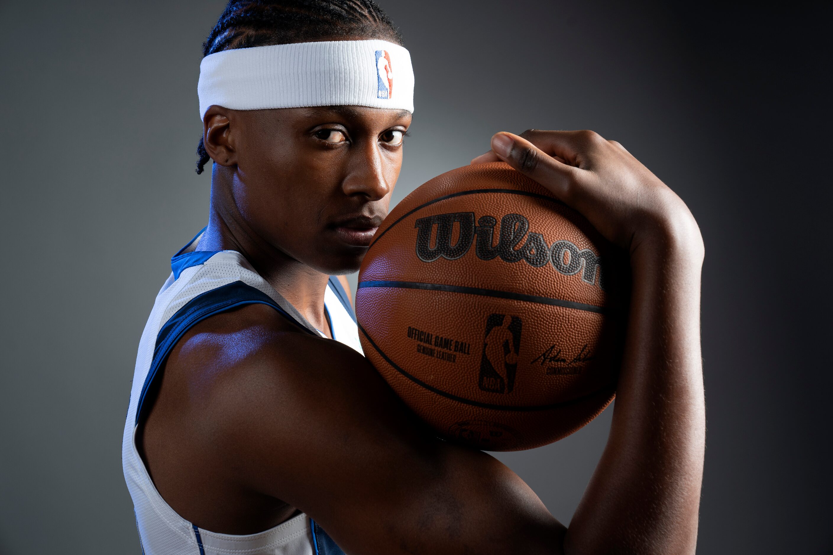 Dallas Mavericks guard Frank Ntilikina (21) poses for a portrait during the Dallas Mavericks...