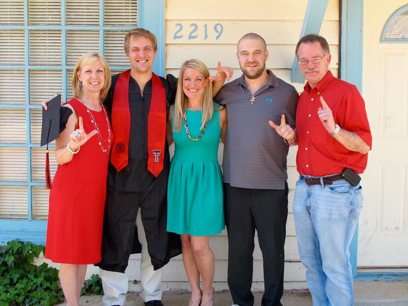 Patrick McSwane, second from right, with his parents, Doug and Mary Mozelle "Mo" McSwane,...