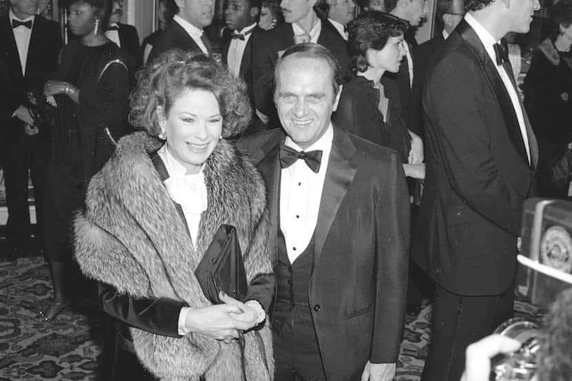 FILE - Comedian Bob Newhart and his wife Ginny arrive at the Golden Globe Awards in Beverly...